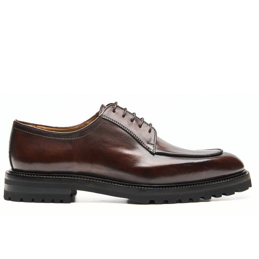 Chaussure Homme - Derby en Cuir de Veau Marron