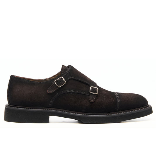 Chaussure Homme - Double Monk Veau Velours Moro
