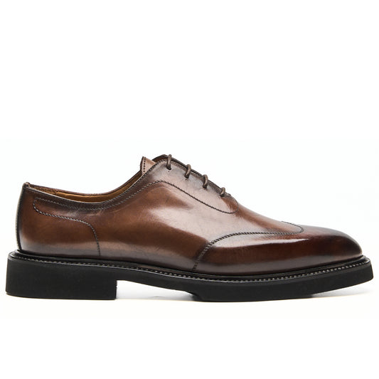Chaussure Homme - Oxford Cuir de Veau Taupe Brun
