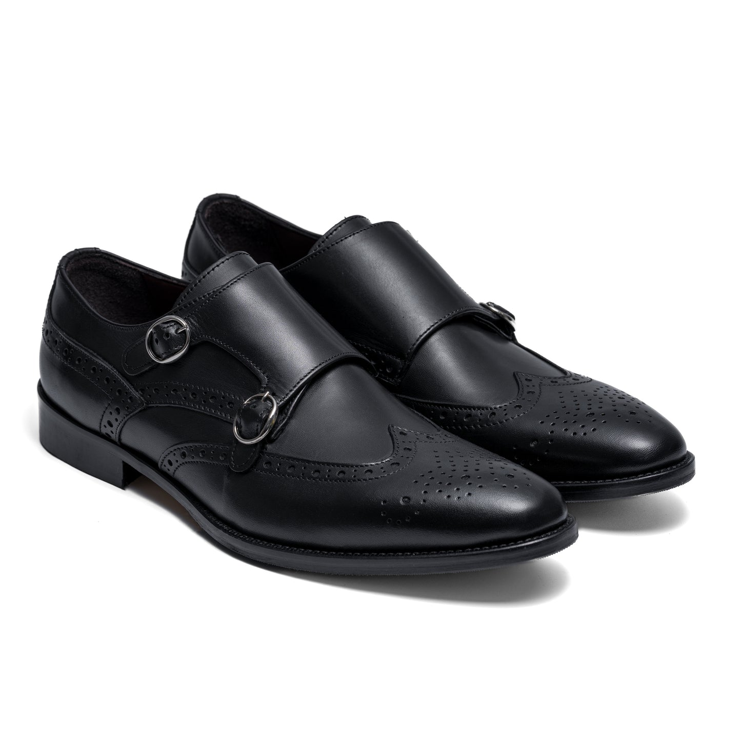 Chaussure Homme . Double Monk Brogue Nero