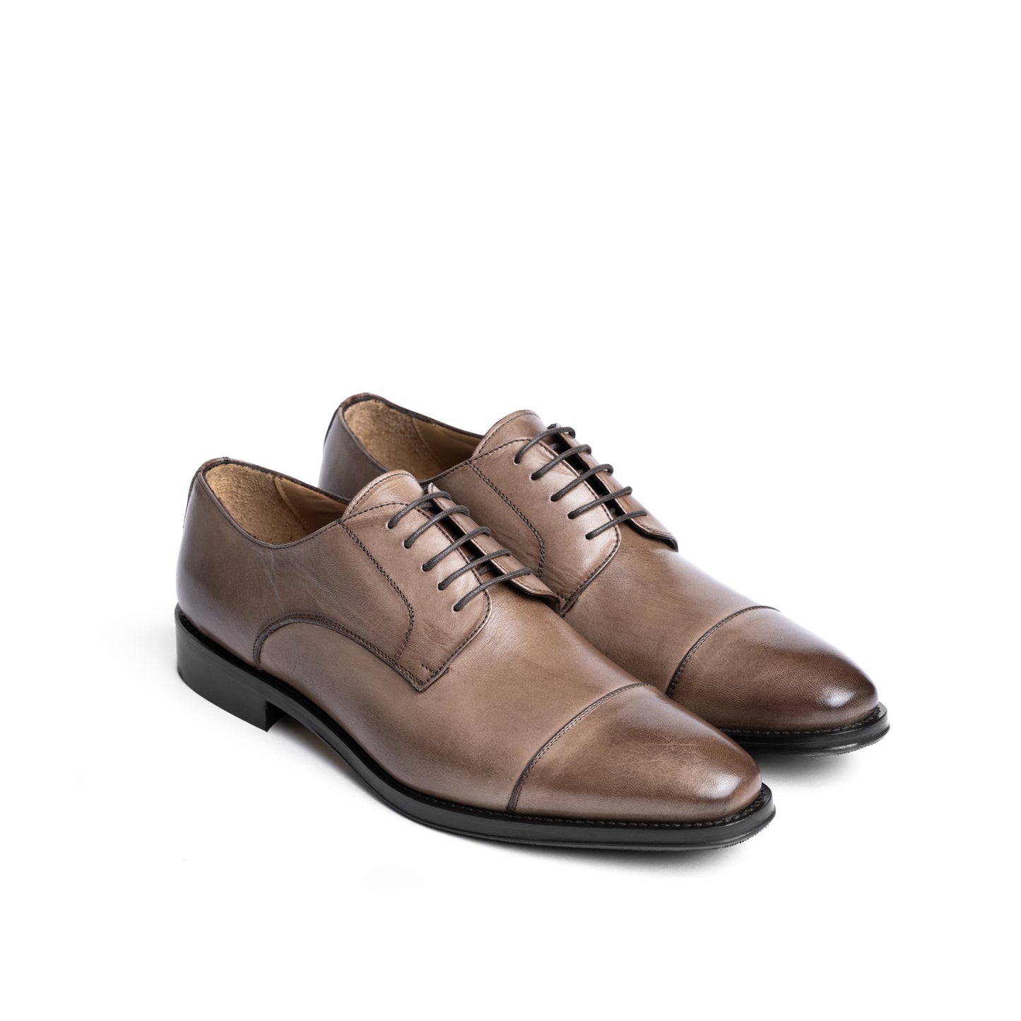 Chaussure Homme- Derby Cap Toe Taupe