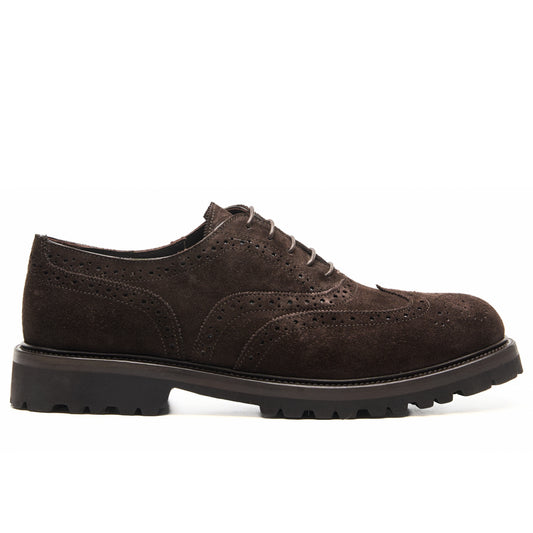 Chaussure Homme - Oxford Wingtip Veau Velours Brown