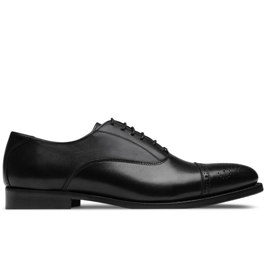 Chaussure Homme - Oxford Cap Toe Semi Brogue Nero