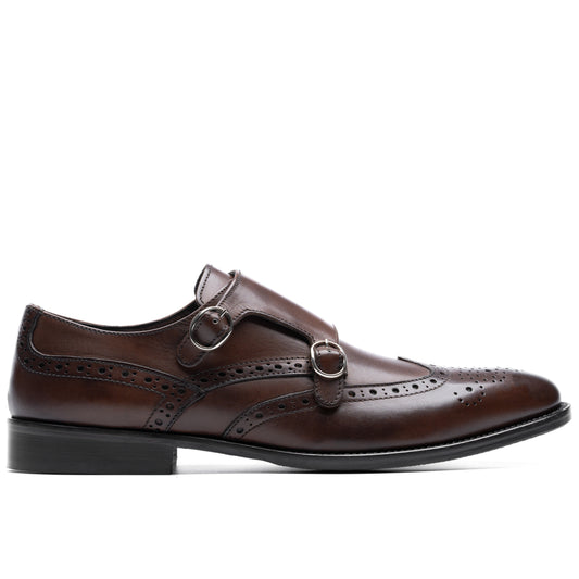 Chaussure Homme -Double Monk Brogue Marron