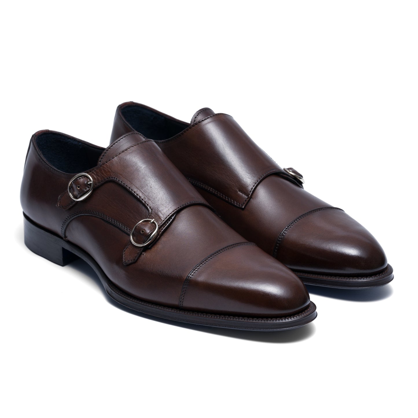 Chaussure Homme - Double Monk Cap Toe Calf Marron