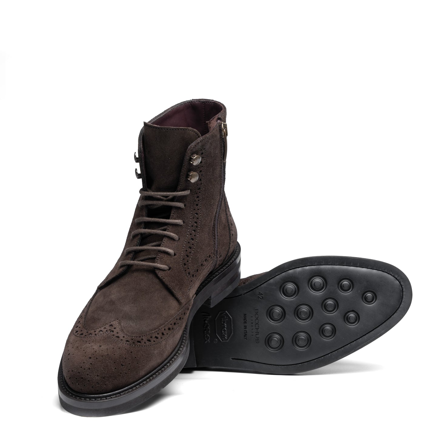 Chaussure Homme - Vibram Boots Brogue - Daim Brown