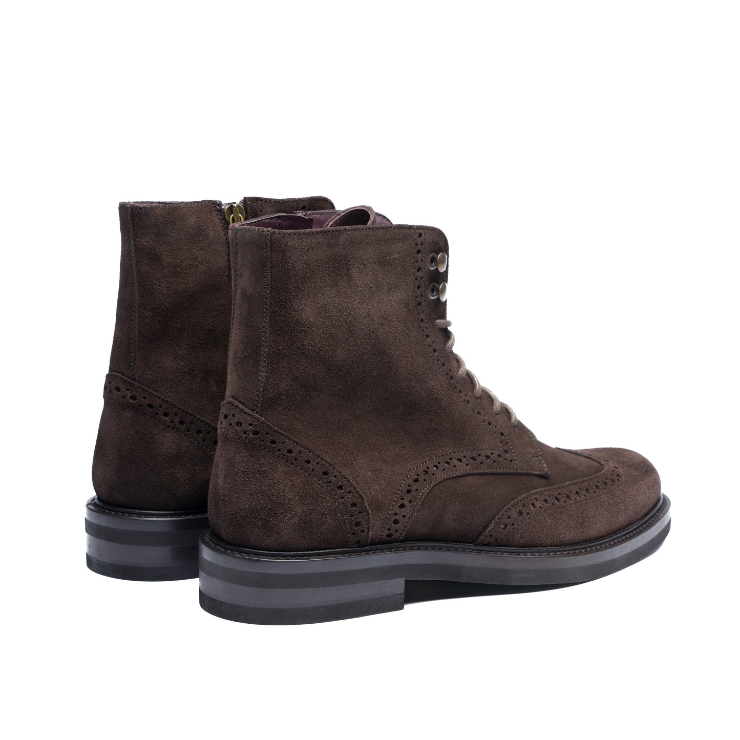 Chaussure Homme - Vibram Boots Brogue - Daim Brown