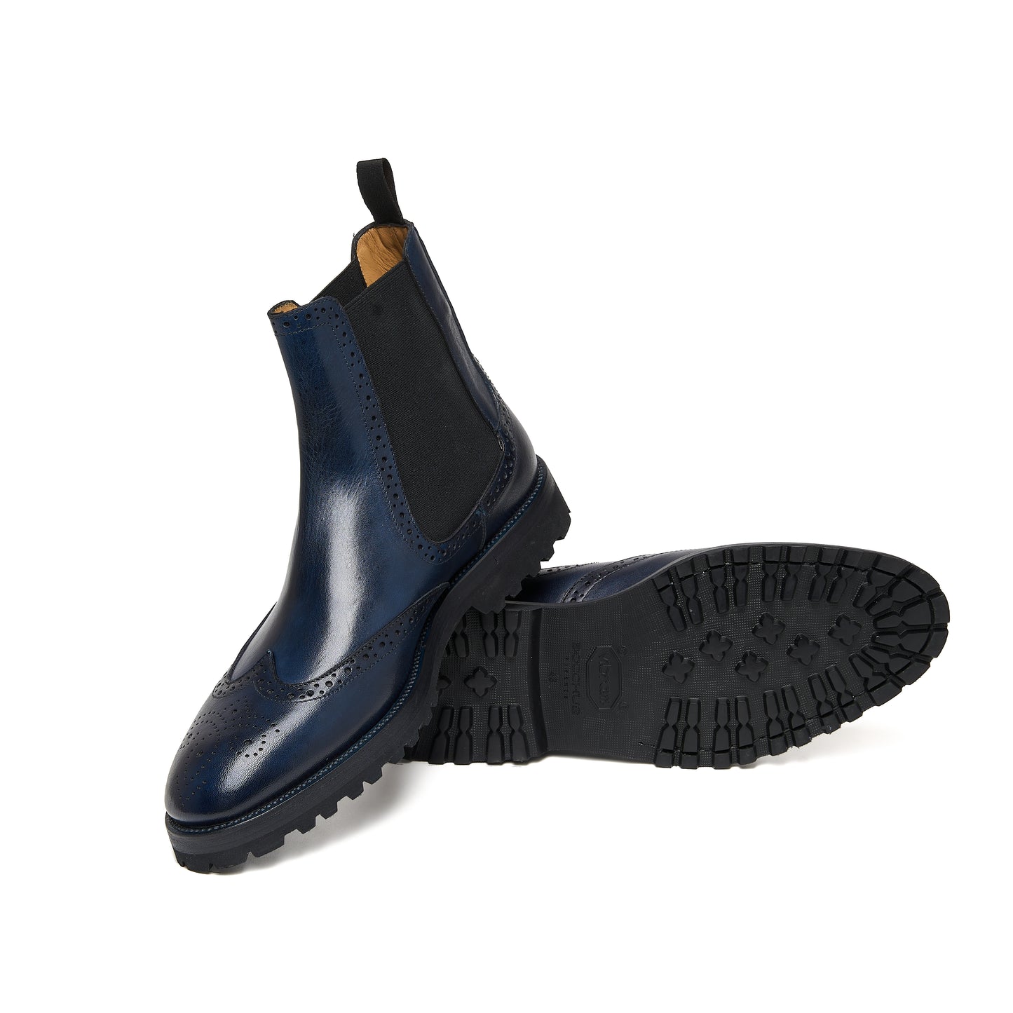 Chaussure Homme - Chelsea Boots Wingtip Vibram Bleu