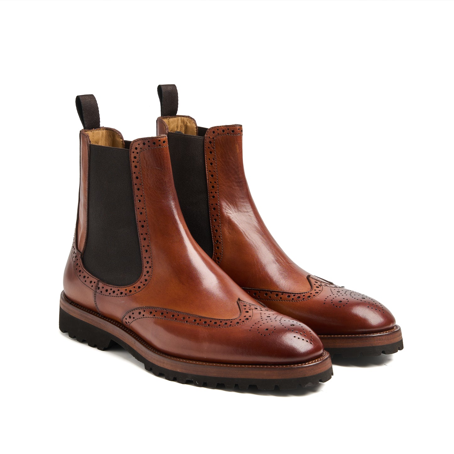 Chaussure Homme - Chelsea Boots Wingtip Vibram Cuio