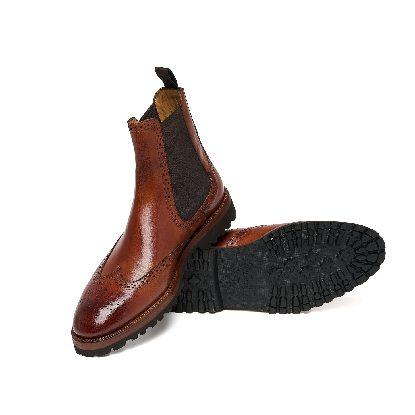 Chaussure Homme - Chelsea Boots Wingtip Vibram Cuio