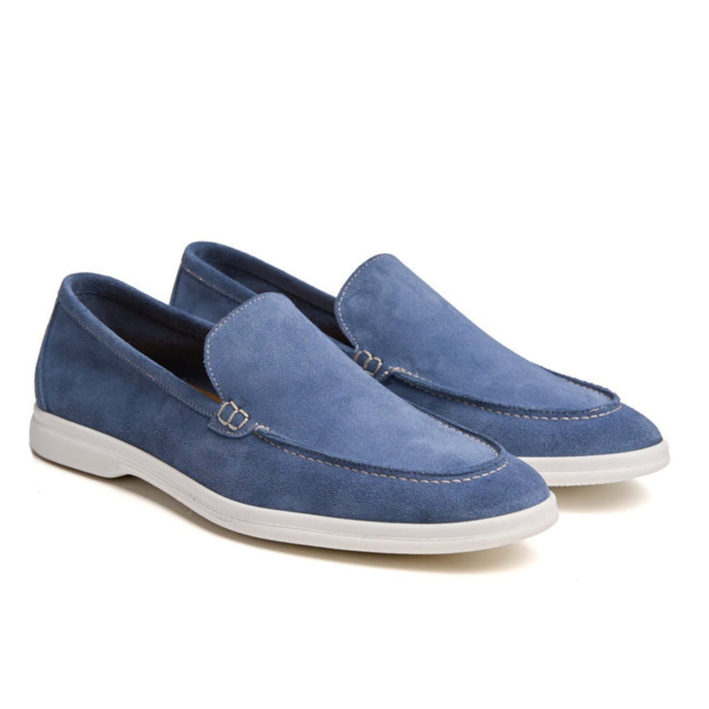 Mocassins Été Daim Italien – Bleu Jeans Iconique
