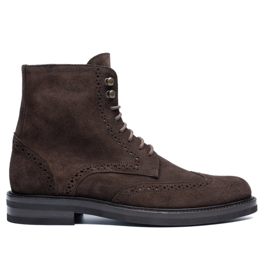 Chaussure Homme - Vibram Boots Brogue - Daim Brown